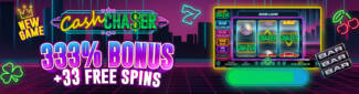 Heaps O Wins Casino - 20 No Deposit FS on Cash Chaser + 333% Bonus + 33 FS